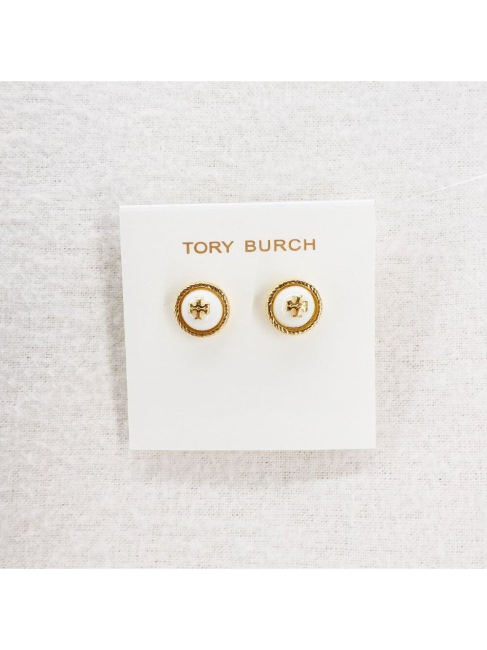 Tory Burch Rope Pearl Stud Earrings White OS